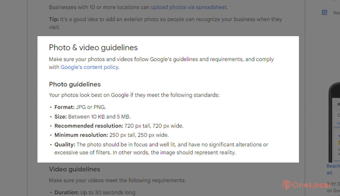 Google Business Profile Photo Guidelines