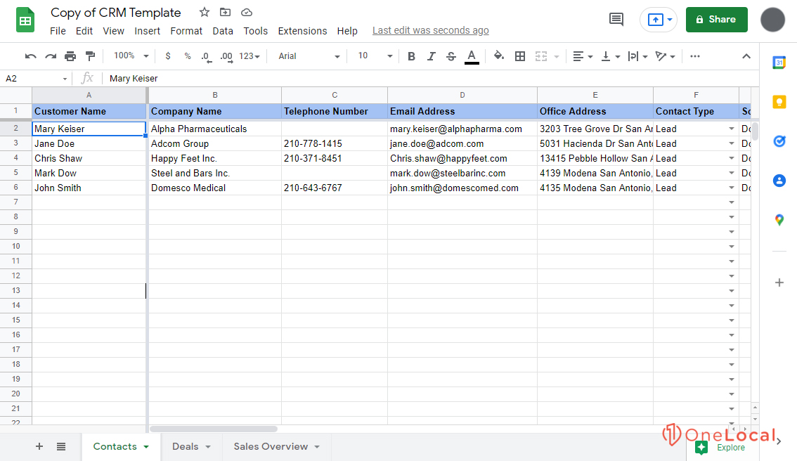 Google Sheets Spreadsheet
