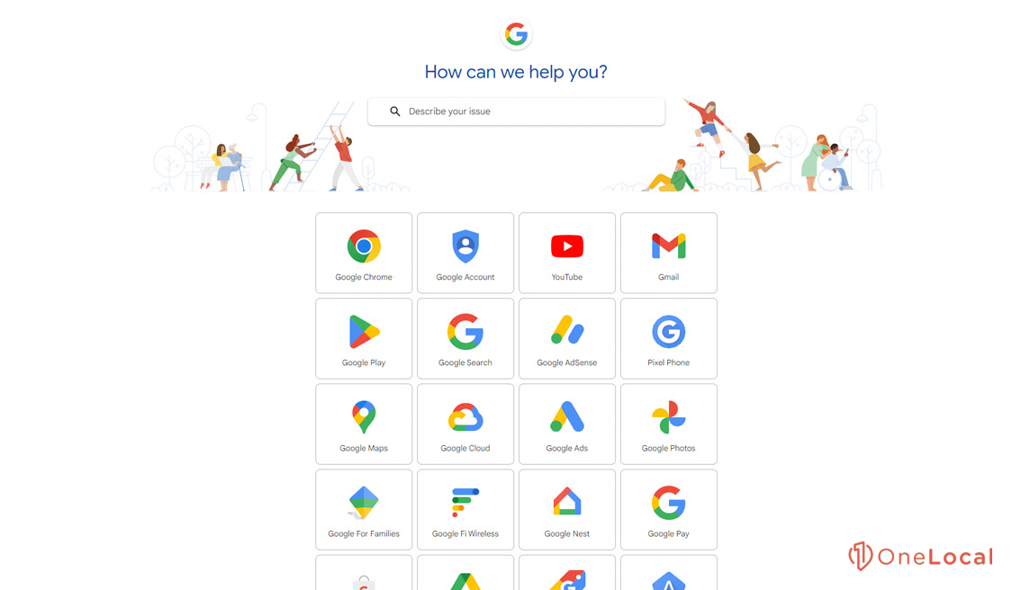 The Google Support Page