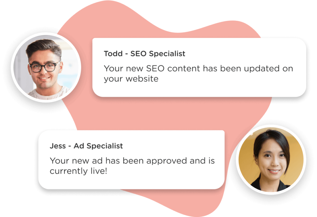 OneLocal SEO and Ad specialists provide real-time content updates.